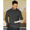 imageCOOFANDY Mens Mock Neck Shirts Fleece Long Sleeve Tops Basic Pullover TShirts3 PcsblackWhiteDark Grey