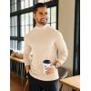 imageCOOFANDY Mens Mock Neck Shirts Fleece Long Sleeve Tops Basic Pullover TShirtsApricot
