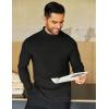 imageCOOFANDY Mens Mock Neck Shirts Fleece Long Sleeve Tops Basic Pullover TShirtsBlack