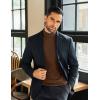 imageCOOFANDY Mens Mock Neck Shirts Fleece Long Sleeve Tops Basic Pullover TShirtsBrown