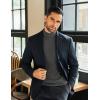imageCOOFANDY Mens Mock Neck Shirts Fleece Long Sleeve Tops Basic Pullover TShirtsDark Grey