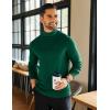 imageCOOFANDY Mens Mock Neck Shirts Fleece Long Sleeve Tops Basic Pullover TShirtsGreen