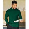 imageCOOFANDY Mens Mock Neck Shirts Fleece Long Sleeve Tops Basic Pullover TShirtsGreen