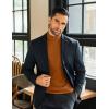 imageCOOFANDY Mens Mock Neck Shirts Fleece Long Sleeve Tops Basic Pullover TShirtsLight Brown