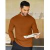 imageCOOFANDY Mens Mock Neck Shirts Fleece Long Sleeve Tops Basic Pullover TShirtsLight Brown