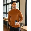 imageCOOFANDY Mens Mock Neck Shirts Fleece Long Sleeve Tops Basic Pullover TShirtsLight Brown