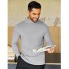 imageCOOFANDY Mens Mock Neck Shirts Fleece Long Sleeve Tops Basic Pullover TShirtsLight Grey