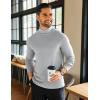 imageCOOFANDY Mens Mock Neck Shirts Fleece Long Sleeve Tops Basic Pullover TShirtsLight Grey