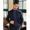 imageCOOFANDY Mens Mock Neck Shirts Fleece Long Sleeve Tops Basic Pullover TShirtsNavy Blue