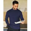 imageCOOFANDY Mens Mock Neck Shirts Fleece Long Sleeve Tops Basic Pullover TShirtsNavy Blue