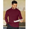 imageCOOFANDY Mens Mock Neck Shirts Fleece Long Sleeve Tops Basic Pullover TShirtsPurple Red