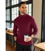 imageCOOFANDY Mens Mock Neck Shirts Fleece Long Sleeve Tops Basic Pullover TShirtsPurple Red