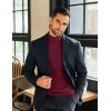 imageCOOFANDY Mens Mock Neck Shirts Fleece Long Sleeve Tops Basic Pullover TShirtsPurple Red