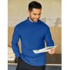 imageCOOFANDY Mens Mock Neck Shirts Fleece Long Sleeve Tops Basic Pullover TShirtsRoyal Blue