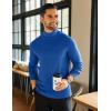imageCOOFANDY Mens Mock Neck Shirts Fleece Long Sleeve Tops Basic Pullover TShirtsRoyal Blue