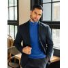 imageCOOFANDY Mens Mock Neck Shirts Fleece Long Sleeve Tops Basic Pullover TShirtsRoyal Blue