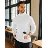 imageCOOFANDY Mens Mock Neck Shirts Fleece Long Sleeve Tops Basic Pullover TShirtsWhite