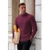 imageCOOFANDY Mens Mock Turtleneck Long Sleeve Shirts Basic Thermal Turtle Neck Undershirt Lightweight Pullover Sweaters TopWine Red