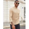 imageCOOFANDY Mens Mock Turtleneck Long Sleeve Shirts Slim Fit Basic TShirt Lightweight Ribbed Pullover Sweater1 Packbeige