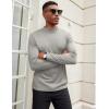 imageCOOFANDY Mens Mock Turtleneck Long Sleeve Shirts Slim Fit Basic TShirt Lightweight Ribbed Pullover Sweater1 Packlight Grey