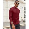 imageCOOFANDY Mens Mock Turtleneck Long Sleeve Shirts Slim Fit Basic TShirt Lightweight Ribbed Pullover Sweater1 Packwine Red