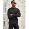 imageCOOFANDY Mens Mock Turtleneck Long Sleeve Shirts Slim Fit Basic TShirt Lightweight Ribbed Pullover Sweater2 Packblack  Brown