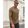 imageCOOFANDY Mens Mock Turtleneck Long Sleeve Shirts Slim Fit Basic TShirt Lightweight Ribbed Pullover Sweater2 Packblack  Brown