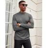 imageCOOFANDY Mens Mock Turtleneck Long Sleeve Shirts Slim Fit Basic TShirt Lightweight Ribbed Pullover Sweater2 Packdark Grey  Navy Blue