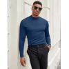 imageCOOFANDY Mens Mock Turtleneck Long Sleeve Shirts Slim Fit Basic TShirt Lightweight Ribbed Pullover Sweater2 Packdark Grey  Navy Blue