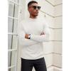 imageCOOFANDY Mens Mock Turtleneck Long Sleeve Shirts Slim Fit Basic TShirt Lightweight Ribbed Pullover Sweater2 Packwhite  Dark Grey