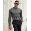 imageCOOFANDY Mens Mock Turtleneck Long Sleeve Shirts Slim Fit Basic TShirt Lightweight Ribbed Pullover Sweater2 Packwhite  Dark Grey