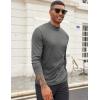 imageCOOFANDY Mens Mock Turtleneck Long Sleeve Shirts Slim Fit Basic TShirt Lightweight Ribbed Pullover Sweater2 Packwhite  Dark Grey