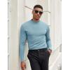 imageCOOFANDY Mens Mock Turtleneck Long Sleeve Shirts Slim Fit Basic TShirt Lightweight Ribbed Pullover SweaterGreenish Blue