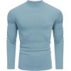 imageCOOFANDY Mens Mock Turtleneck Long Sleeve Shirts Slim Fit Basic TShirt Lightweight Ribbed Pullover SweaterGreenish Blue