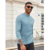 imageCOOFANDY Mens Mock Turtleneck Long Sleeve Shirts Slim Fit Basic TShirt Lightweight Ribbed Pullover SweaterGreenish Blue