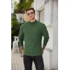 imageCOOFANDY Mens Mock Turtleneck Sweater Long Sleeve Half Neck Pullover Thermal Casual Ribbed High Neck Pullover SweaterArmy Green