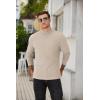 imageCOOFANDY Mens Mock Turtleneck Sweater Long Sleeve Half Neck Pullover Thermal Casual Ribbed High Neck Pullover SweaterBeige