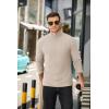 imageCOOFANDY Mens Mock Turtleneck Sweater Long Sleeve Half Neck Pullover Thermal Casual Ribbed High Neck Pullover SweaterBeige