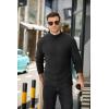imageCOOFANDY Mens Mock Turtleneck Sweater Long Sleeve Half Neck Pullover Thermal Casual Ribbed High Neck Pullover SweaterBlack