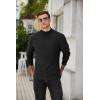imageCOOFANDY Mens Mock Turtleneck Sweater Long Sleeve Half Neck Pullover Thermal Casual Ribbed High Neck Pullover SweaterBlack