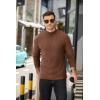 imageCOOFANDY Mens Mock Turtleneck Sweater Long Sleeve Half Neck Pullover Thermal Casual Ribbed High Neck Pullover SweaterBrown
