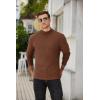 imageCOOFANDY Mens Mock Turtleneck Sweater Long Sleeve Half Neck Pullover Thermal Casual Ribbed High Neck Pullover SweaterBrown