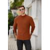imageCOOFANDY Mens Mock Turtleneck Sweater Long Sleeve Half Neck Pullover Thermal Casual Ribbed High Neck Pullover SweaterCaramel