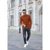 imageCOOFANDY Mens Mock Turtleneck Sweater Long Sleeve Half Neck Pullover Thermal Casual Ribbed High Neck Pullover SweaterCaramel