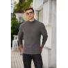 imageCOOFANDY Mens Mock Turtleneck Sweater Long Sleeve Half Neck Pullover Thermal Casual Ribbed High Neck Pullover SweaterDark Gray