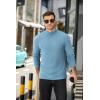 imageCOOFANDY Mens Mock Turtleneck Sweater Long Sleeve Half Neck Pullover Thermal Casual Ribbed High Neck Pullover SweaterDark Navy Blue