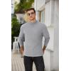 imageCOOFANDY Mens Mock Turtleneck Sweater Long Sleeve Half Neck Pullover Thermal Casual Ribbed High Neck Pullover SweaterGray