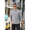 imageCOOFANDY Mens Mock Turtleneck Sweater Long Sleeve Half Neck Pullover Thermal Casual Ribbed High Neck Pullover SweaterGray