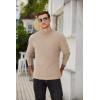 imageCOOFANDY Mens Mock Turtleneck Sweater Long Sleeve Half Neck Pullover Thermal Casual Ribbed High Neck Pullover SweaterKhaki