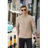 imageCOOFANDY Mens Mock Turtleneck Sweater Long Sleeve Half Neck Pullover Thermal Casual Ribbed High Neck Pullover SweaterKhaki